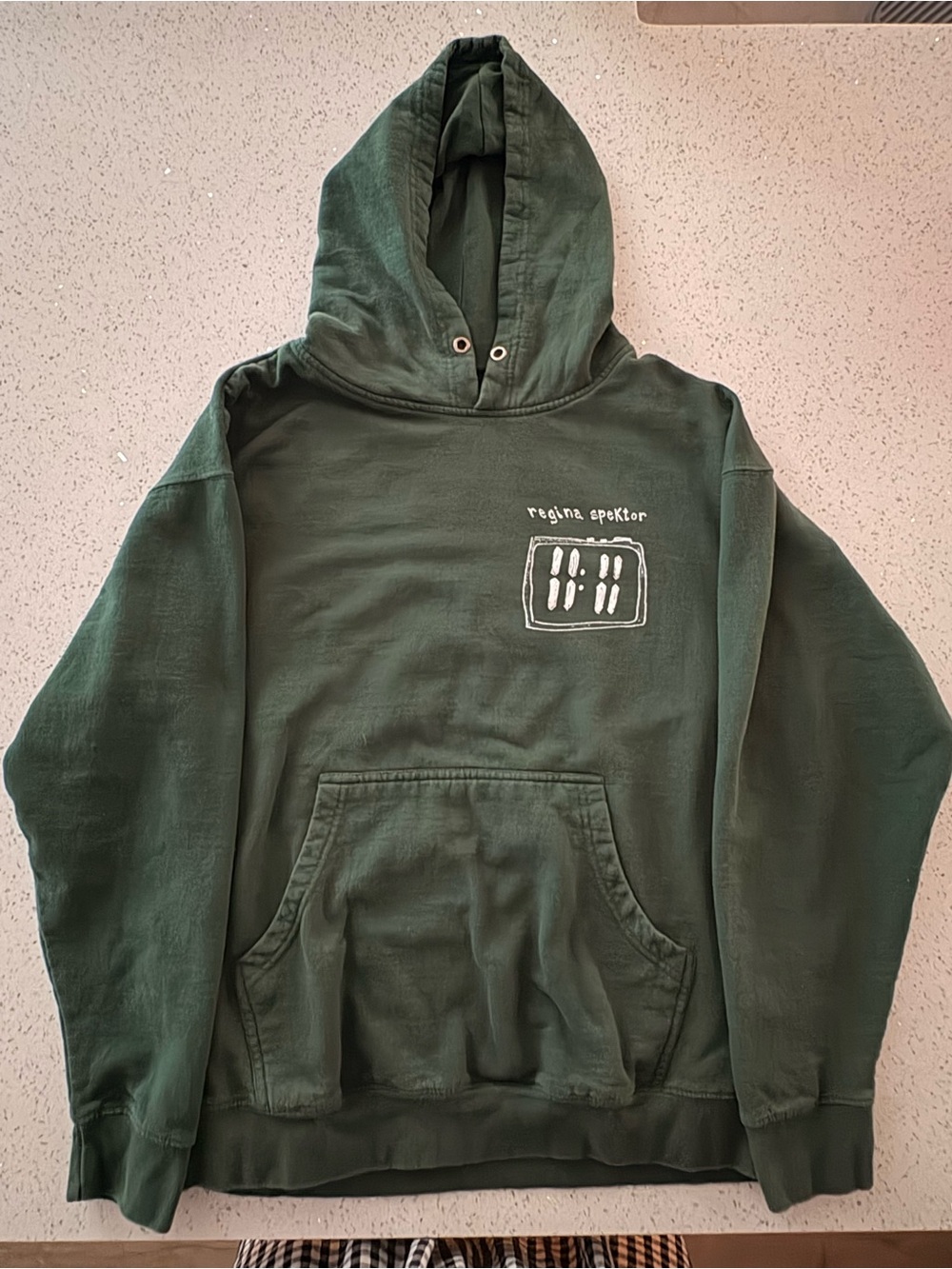 Regina Spektor Dark Olive Hooded Pullover Sweatshirt